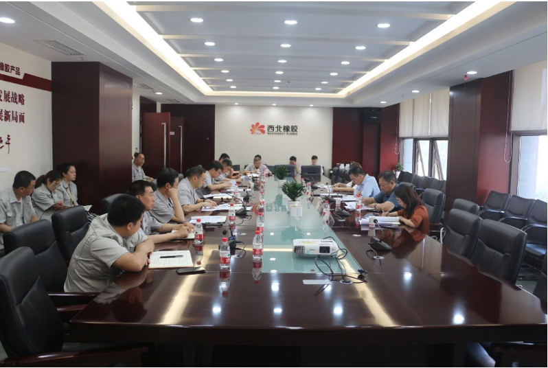 為加強安全生產(chǎn)管理，確保安全底線，延長石油集團公司安全包聯(lián)領(lǐng)導(dǎo)解金城一行于今日來到陜西延長石油西北橡膠有限公司，展開了包聯(lián)單位的安全專項督查工作。在張航偉公司總經(jīng)理和黨委副書記的陪同下，相關(guān)領(lǐng)導(dǎo)班子成員和部門負責人參加了座談交流。