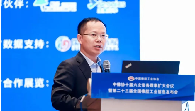 中國橡膠工業(yè)協(xié)會副會長兼秘書長雷昌純作了“橡膠工業(yè)經(jīng)濟運行情況分析和協(xié)會重點工作及展望”的報告。以詳實的數(shù)據(jù)，對1～8月份國家統(tǒng)計局數(shù)據(jù)，以及橡膠行業(yè)主要經(jīng)濟運行指標進行了分析，對橡膠行業(yè)專利申請情況進行了匯總分析，介紹了橡膠行業(yè)開展的重點工作的進展，并作了展望。